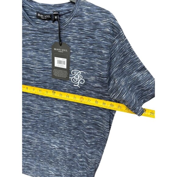 Mens Blue Brave Soul London Short Sleeve Crew Neck T-Shirt Size M - Picture 5 of 6